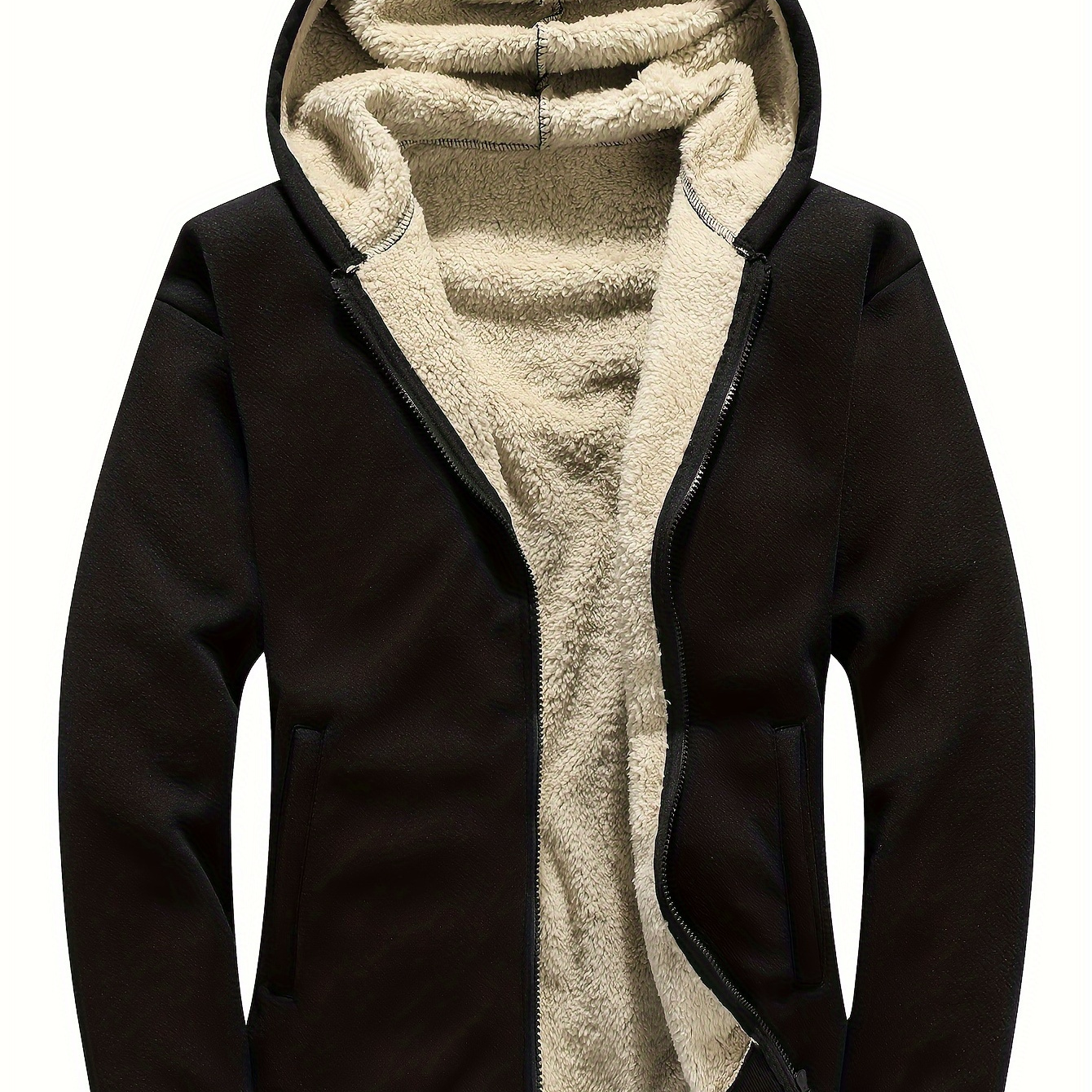 

Men's Casual Warm Fleece Lined Zip Up Hoodie For Fall Winter