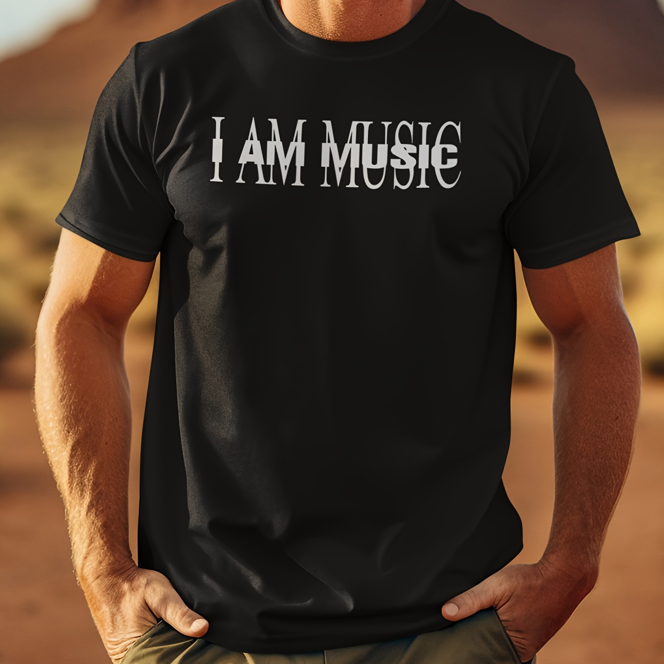 

Gift For Music Lovers - Men's Front Printed Short-sleeved T-shirt - Comfortable & Breathable Casual Tops For Summer, Spring & Autumn