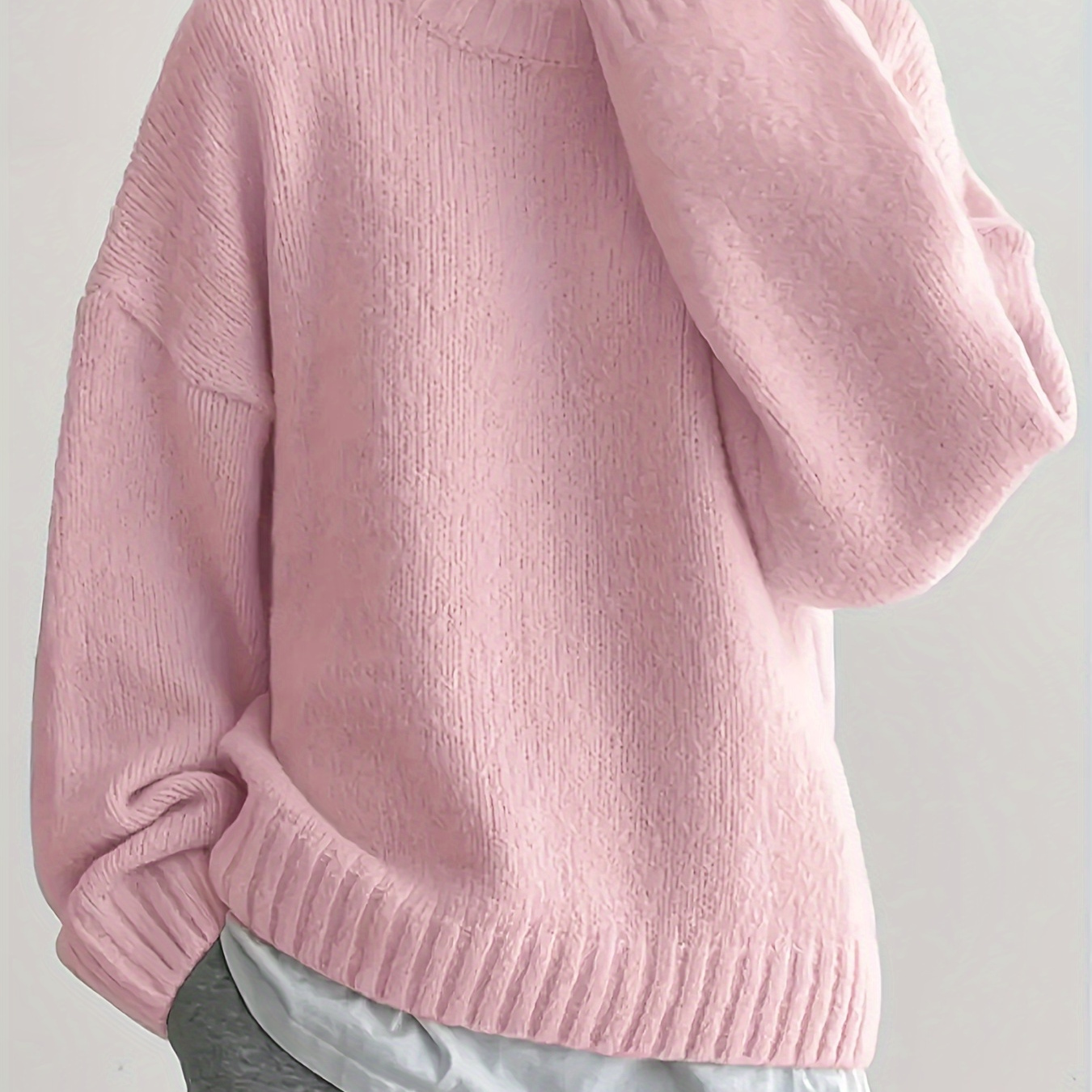 

Pull en Élégant pour Femme - à Manches Longues et Col Rond, Couleur Unie, pour /Hiver