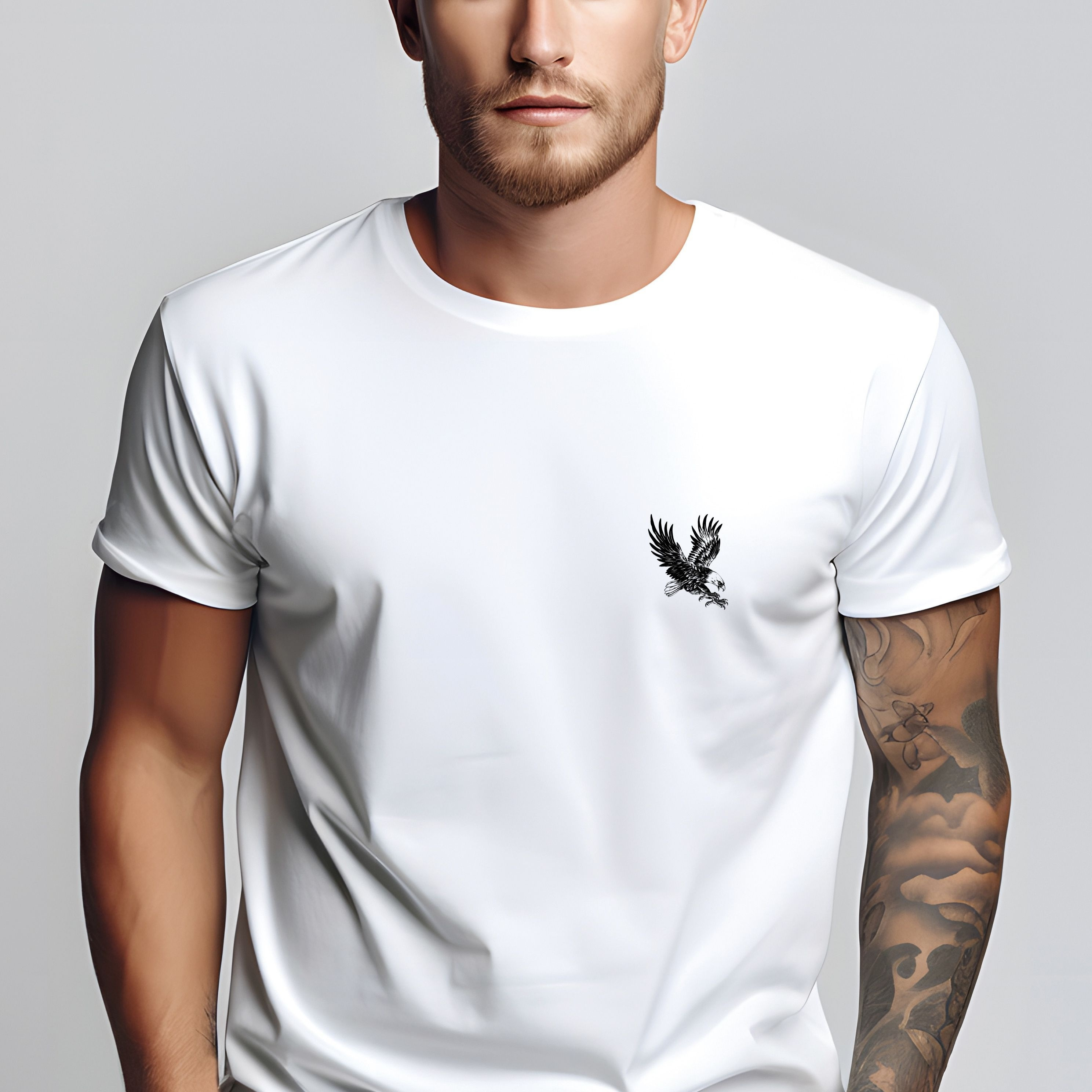 

Eagle Print Tee Shirt, Tees For Men, Casual Short Sleeve T-shirt For Summer