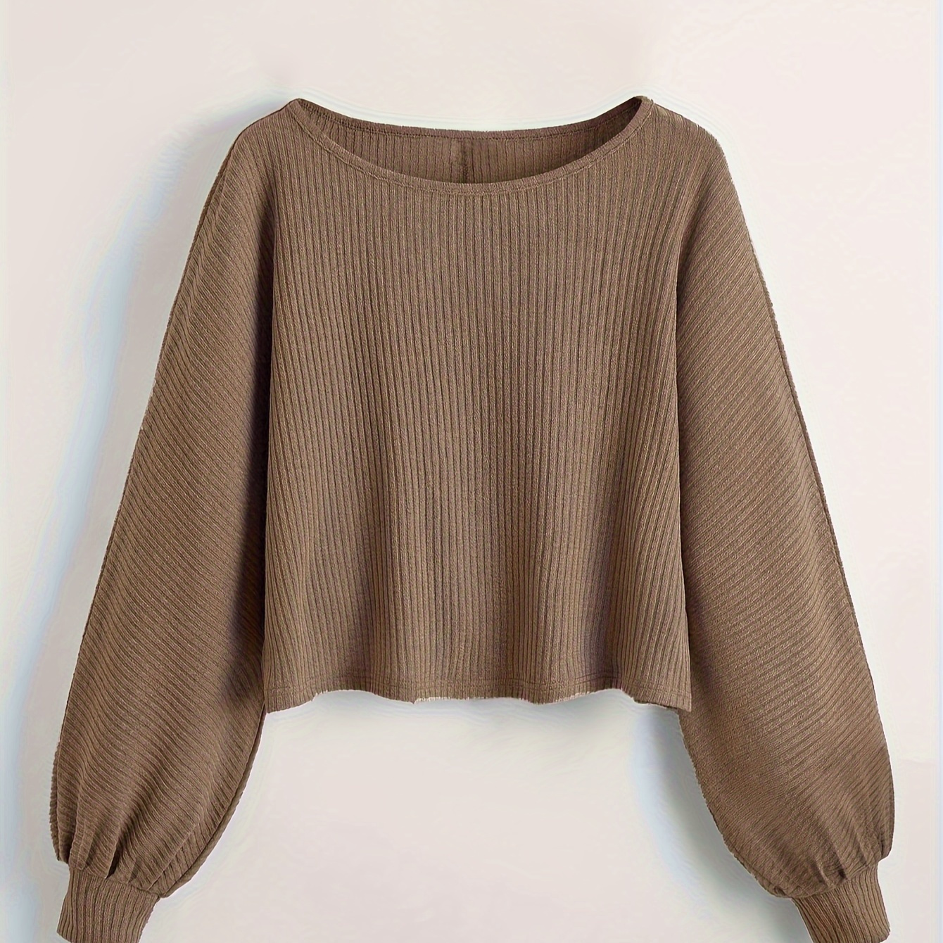 

New Instagram And Khaki Knitted Long Sleeved T-