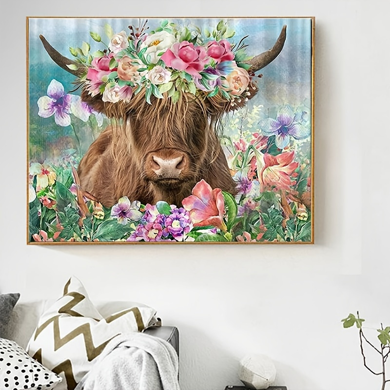 Highland Cow Diamond Painting for Adults-5D Diamond Art Kits Highland  CowFull