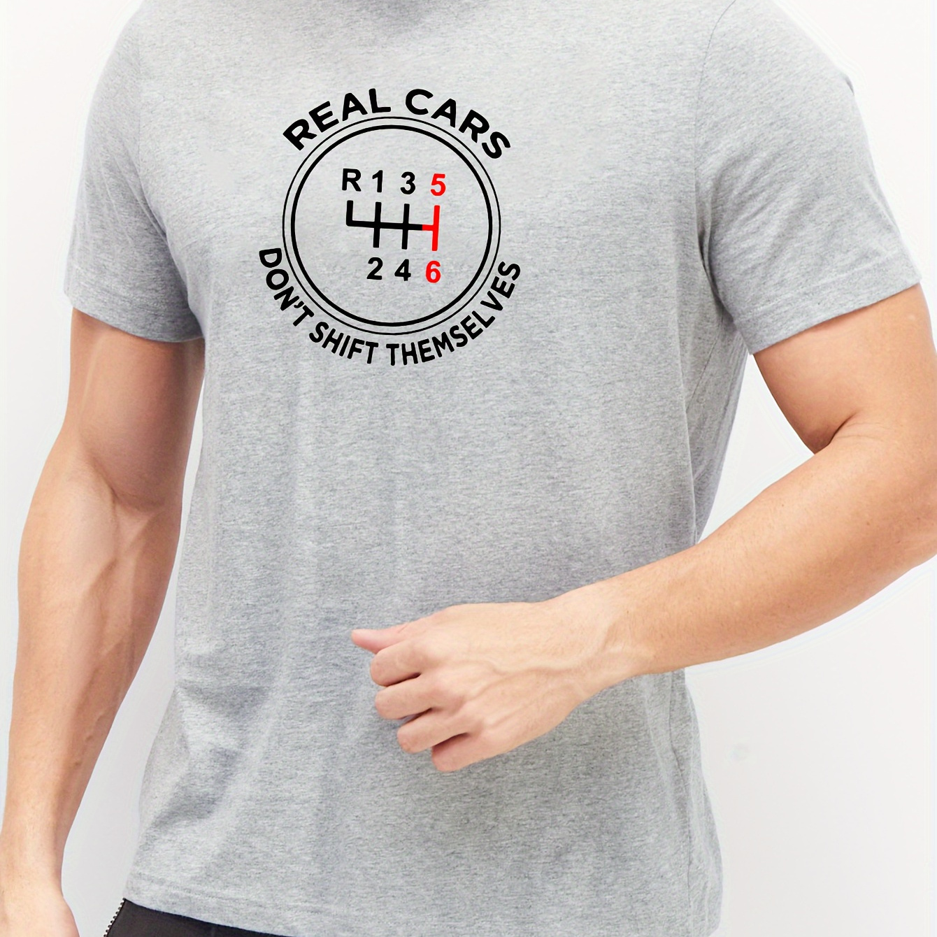 

Real Cars Print T-shirt, Stylish And Breathable Street , Simple Comfy Cotton Top, Casual Crew Neck Short Sleeve T-shirt For Summer