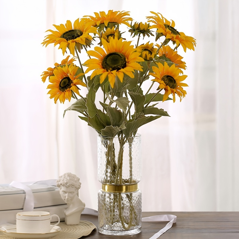 METODIM Piante Artificiali Deco in Vaso, Fiore Artificiale Girasole  Decorazione per Interni Esterni, Fiori Finti con Vasi, Girasoli Finti per  Decorazioni per la Casa, Muro, Desktop, Davanzale : : Casa e cucina