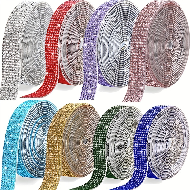 4 Yards Self Adhesive Rhinestone Ribbons 4 Styles Crystal Rhinestone  Diamond Ribbon Roll Bling Ribbon Glitter Resin Diamond Belt for Home  Clothing Decorations DIY Arts Crafts Car Phone Decoration Delicate