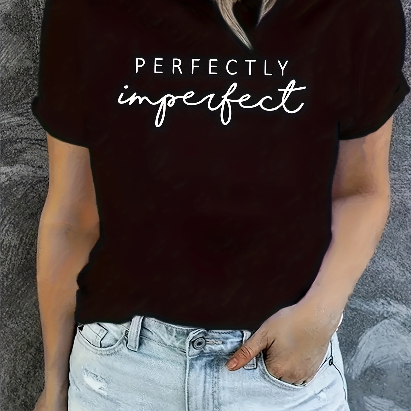 

Letter Print T-shirt, Short Sleeve Crew Neck Casual Top For Summer & Spring, Women's Clothing