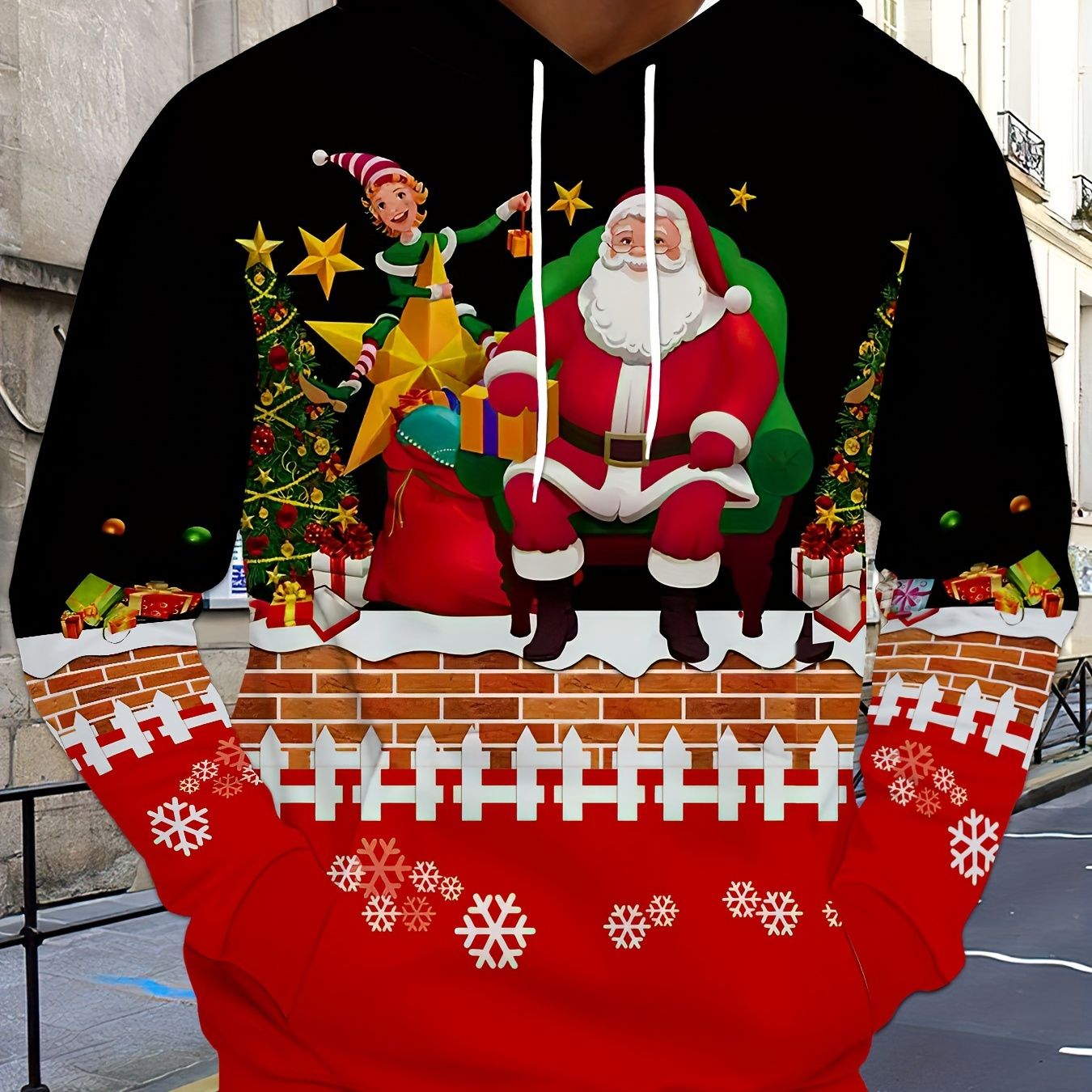 

Men's & Women's Unisex 3d Hoodie, Christmas Themed, Casual Round Neck Pullover With Pockets, Polyester, Stretchy Knit Fabric, Regular Fit, Streetwear Fashion For Outdoor Activities