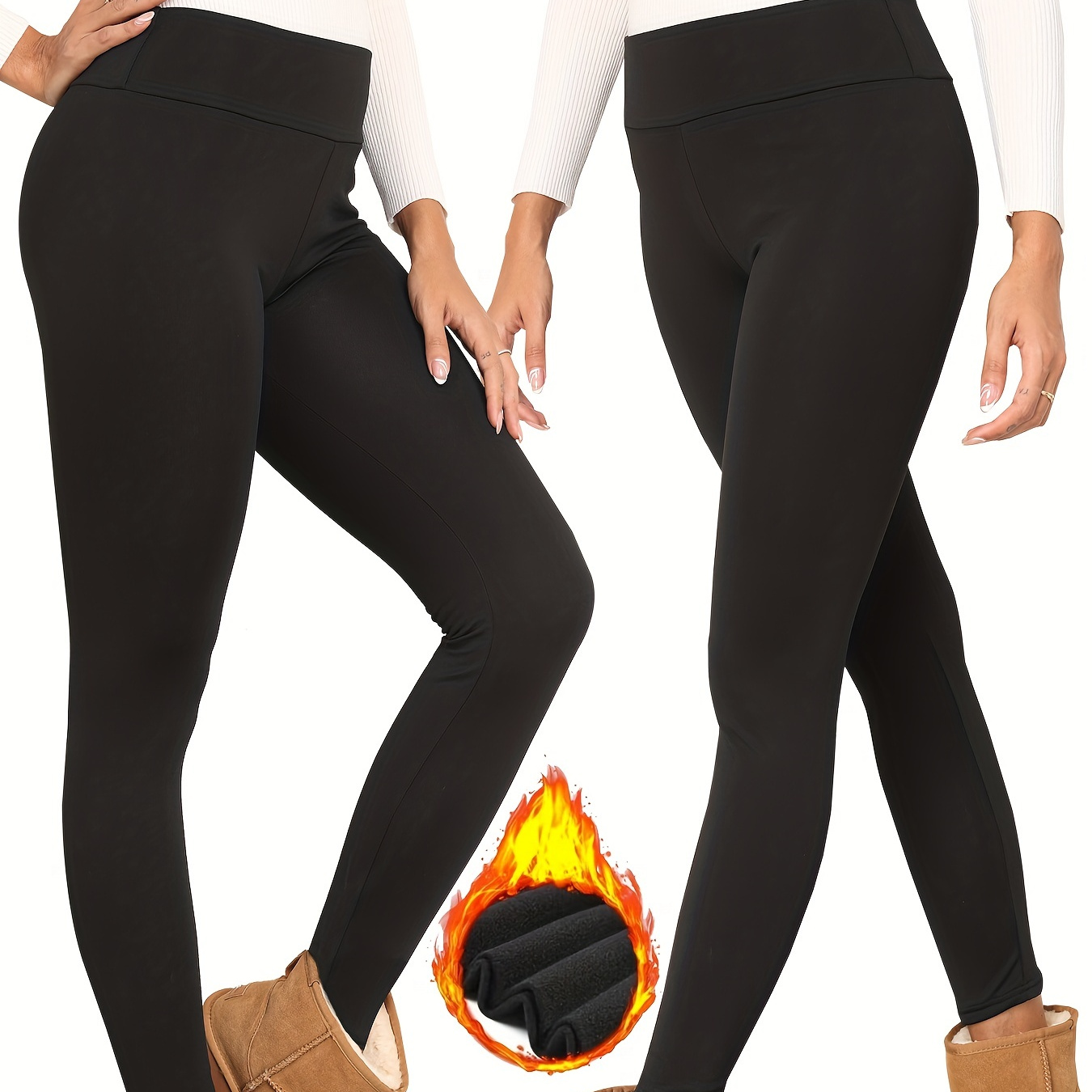 AIMTOP 2 Pack Leggins Termicos Mujer, Leggins Mujer Invierno Terciopelo  Elástico Leggings Muj