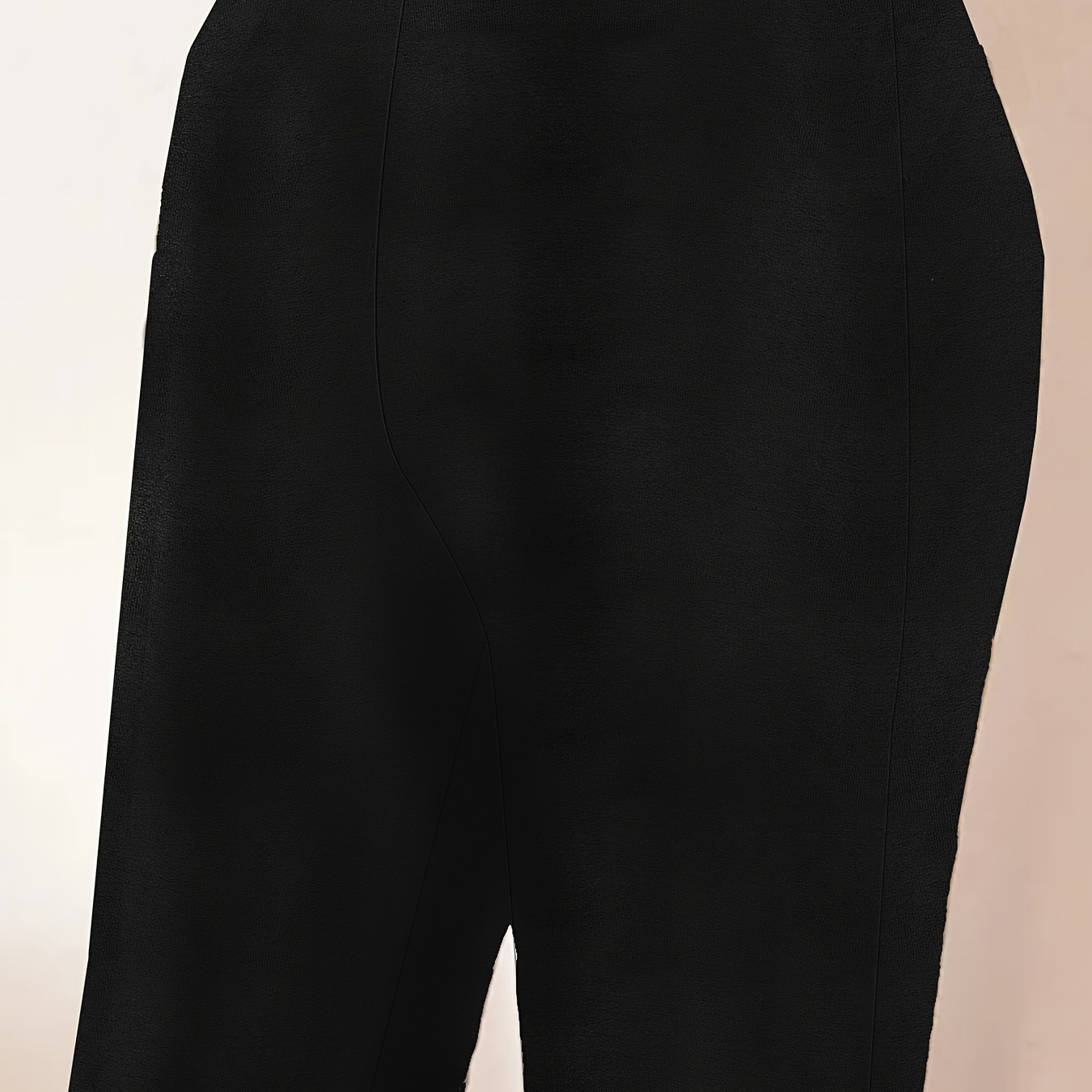 

Pantalon Droit Extensible Élégant Grande Taille pour Femme - Couleur Unie, Taille Haute, Coupe Confortable pour le Printemps/Automne