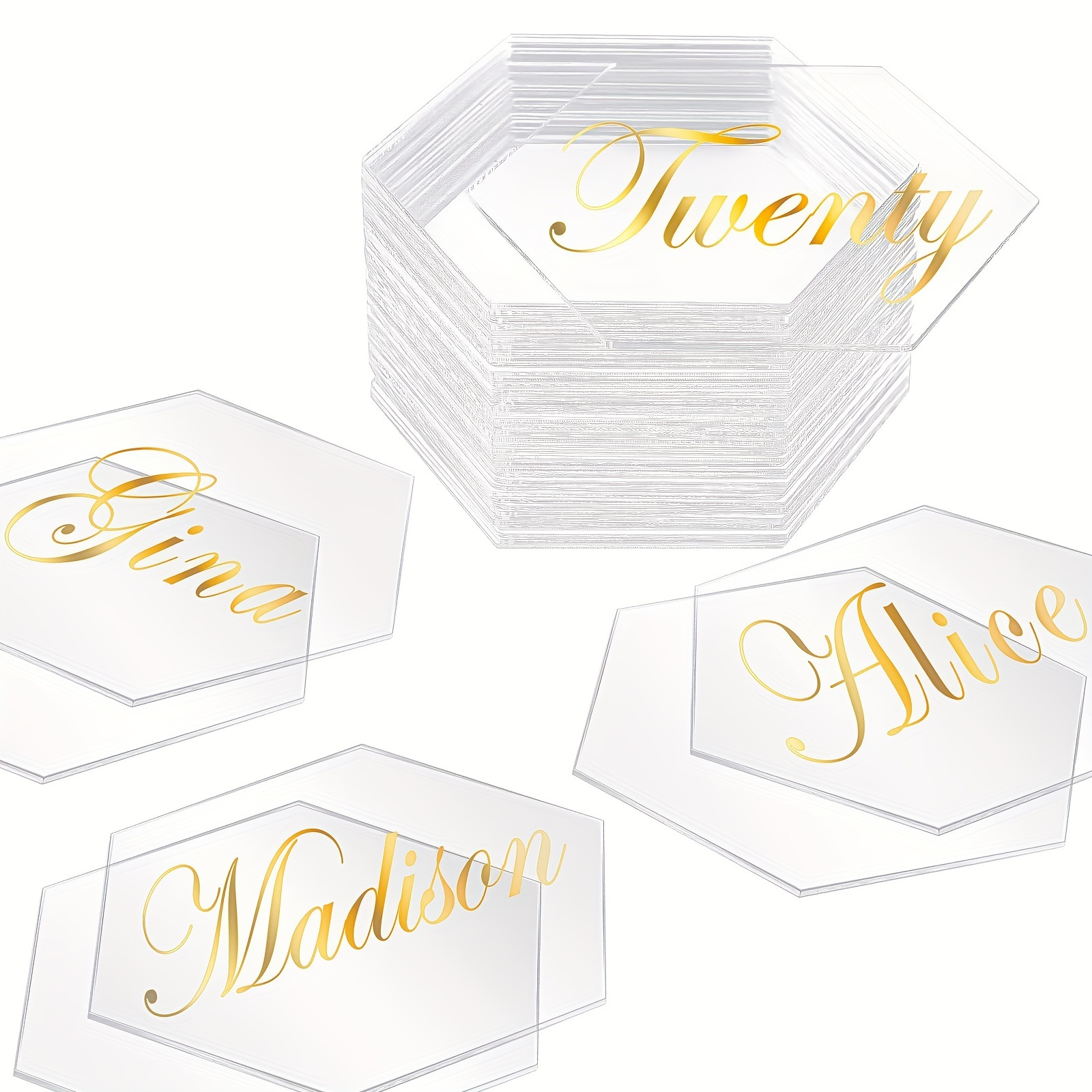 Cards Wedding Acrylic Cards Clear Name Plate - Temu