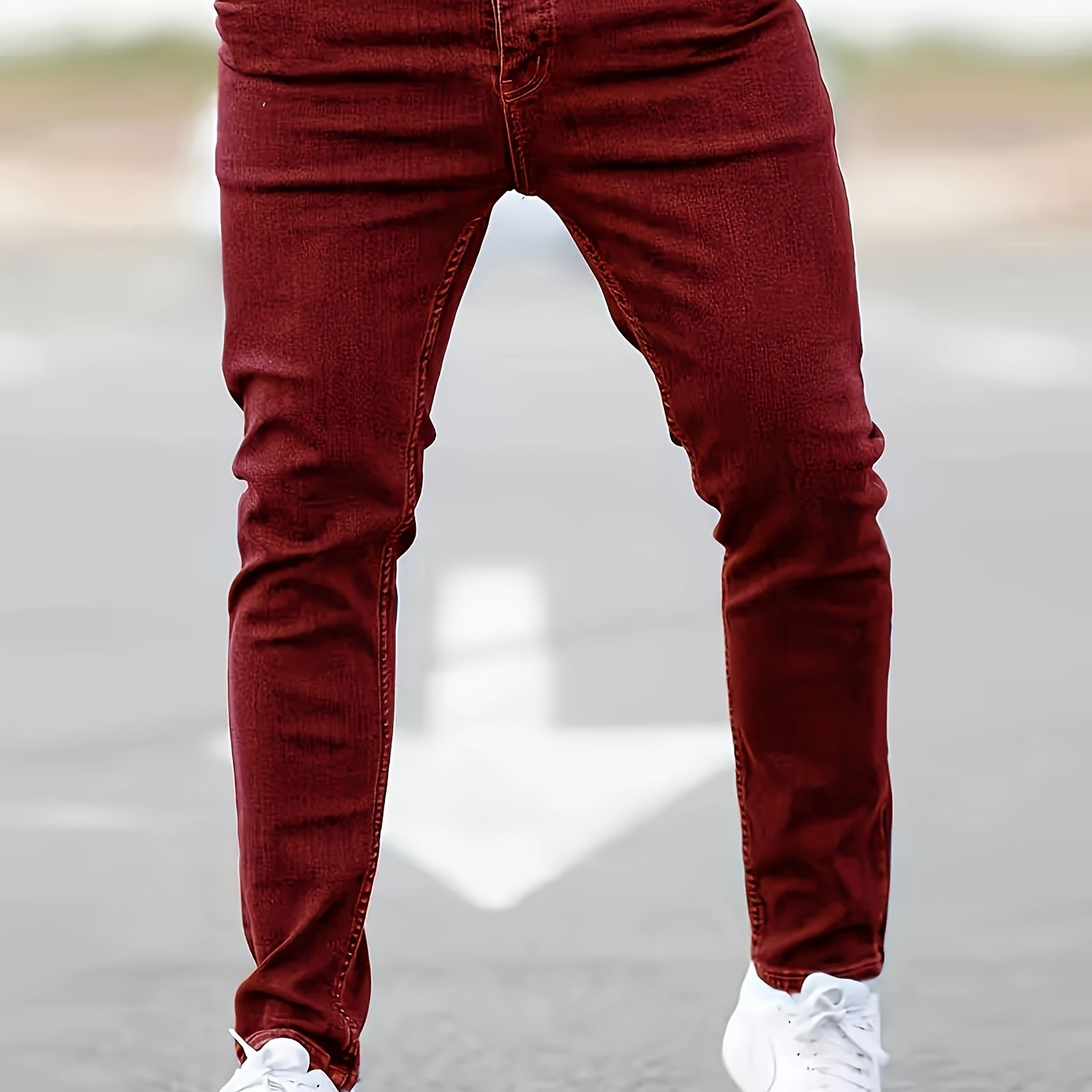 

Men's Slim Fit Classic Design Jeans, Basic Style Denim Pants For Men, Versatile For All Seasons