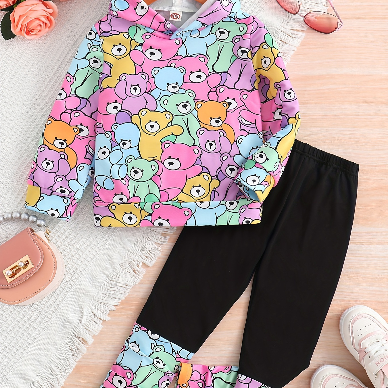 PatPat 2pcs Kid Girl Cute & Adorable & Casual Unicorn Graphic Long*Sleeve  Hoodie Sports*top And Leggings Fashion Set For Spring & Autumn/Fall