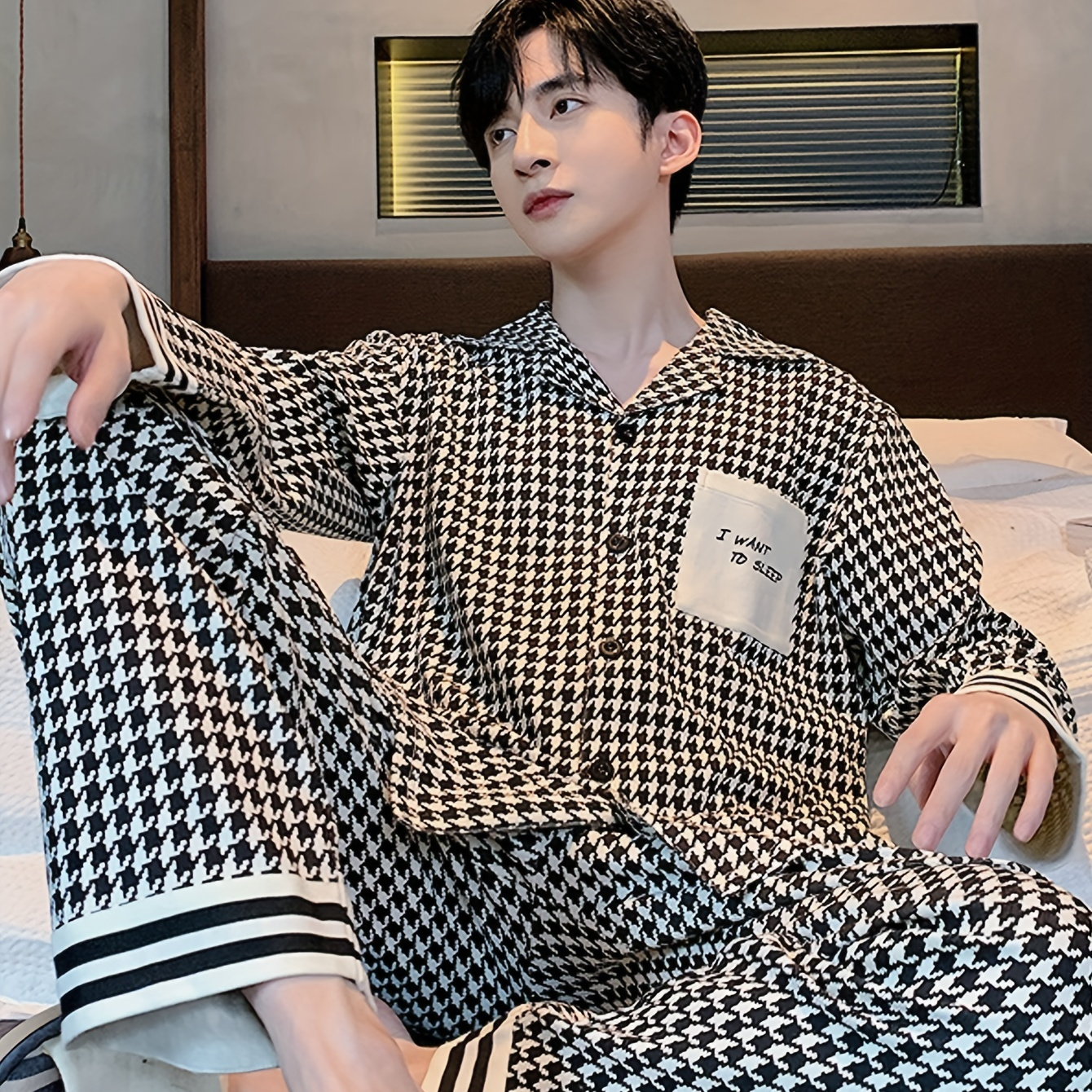 

Ma Brand + 5.5% Price Comparison Ma Pajamas Spring And Autumn Men's New Long Sleeve Outside Home Clothes Simple Casual Suit