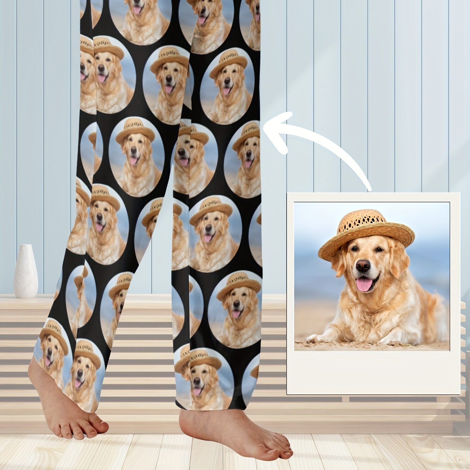 

Custom Photo Men's Pajama Pants - Cozy Polyester , With Pockets, Animal Pattern, Machine Washable