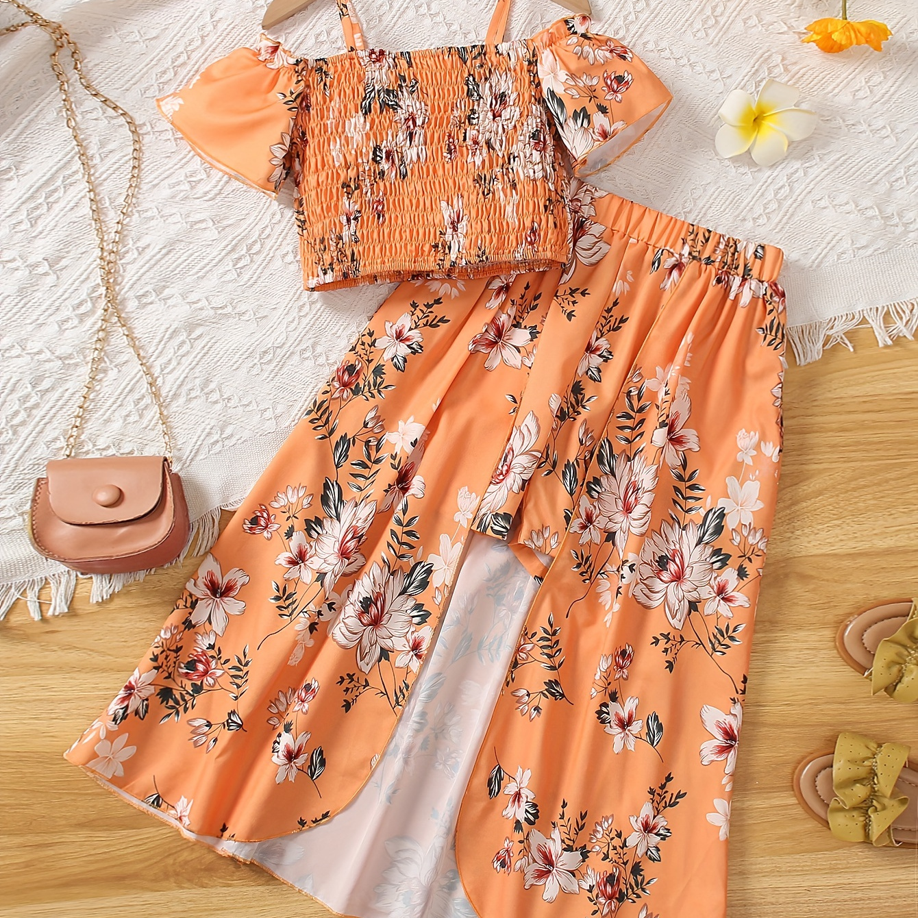 

Flora 2pcs Top + Set For , Clothing