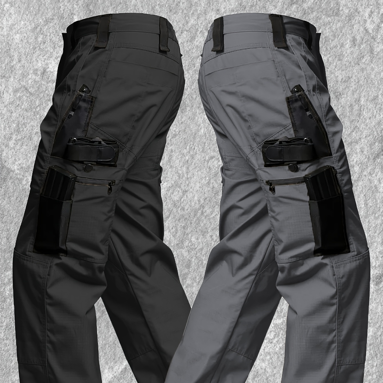 

2pcs Men's Straight Leg Cargo Pants, Men' Color Cargo Outdoor Pants, Loose Casual Multi Pockets Outdoor Pants, Men's Work Pants For Hiking Outdoor (no Belt)