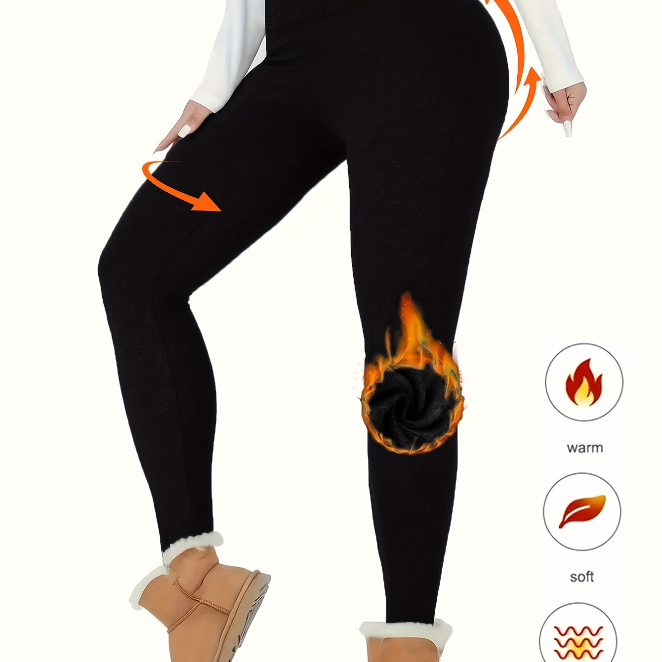 

Autumn And Winter Women' Drawstring Plus Fleece Warm Slim Leggings