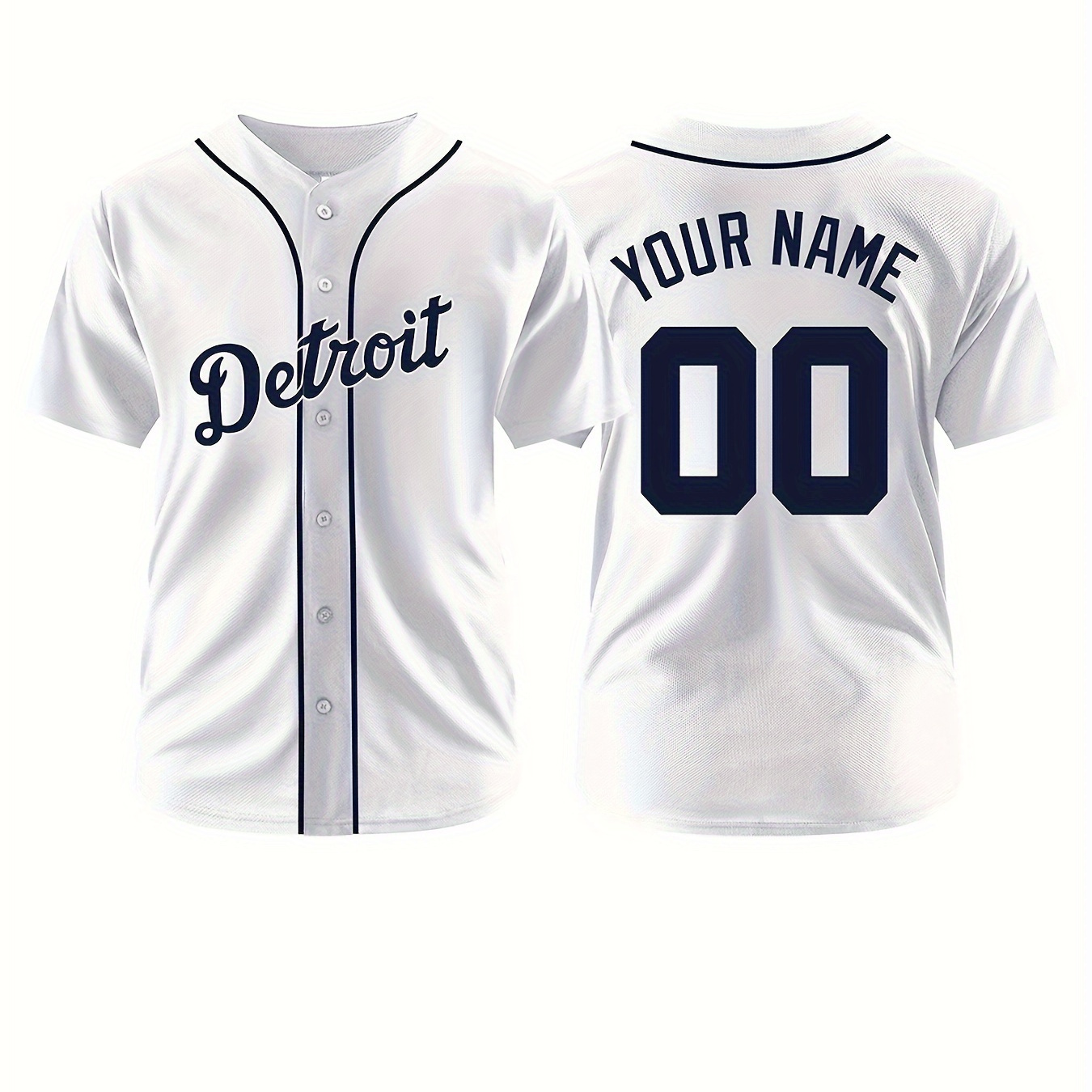 

Custom Men's Baseball Jersey - Personalize & Number, V-neck Embroidered Sports Shirt For Outdoor , Breathable Polyester, Sizes S-3xl