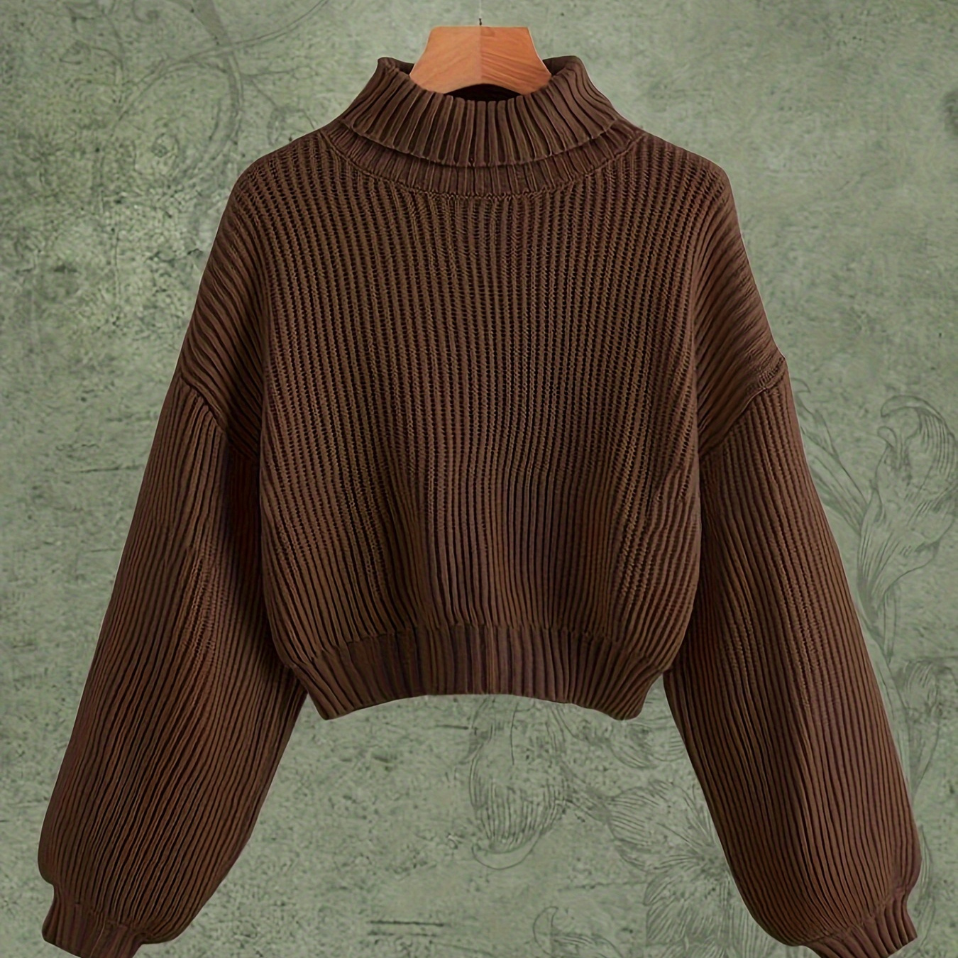 

Solid Color Turtle Neck Sweater, Casual Long Sleeve Sweater For Fall & Winter, Women's Clothing