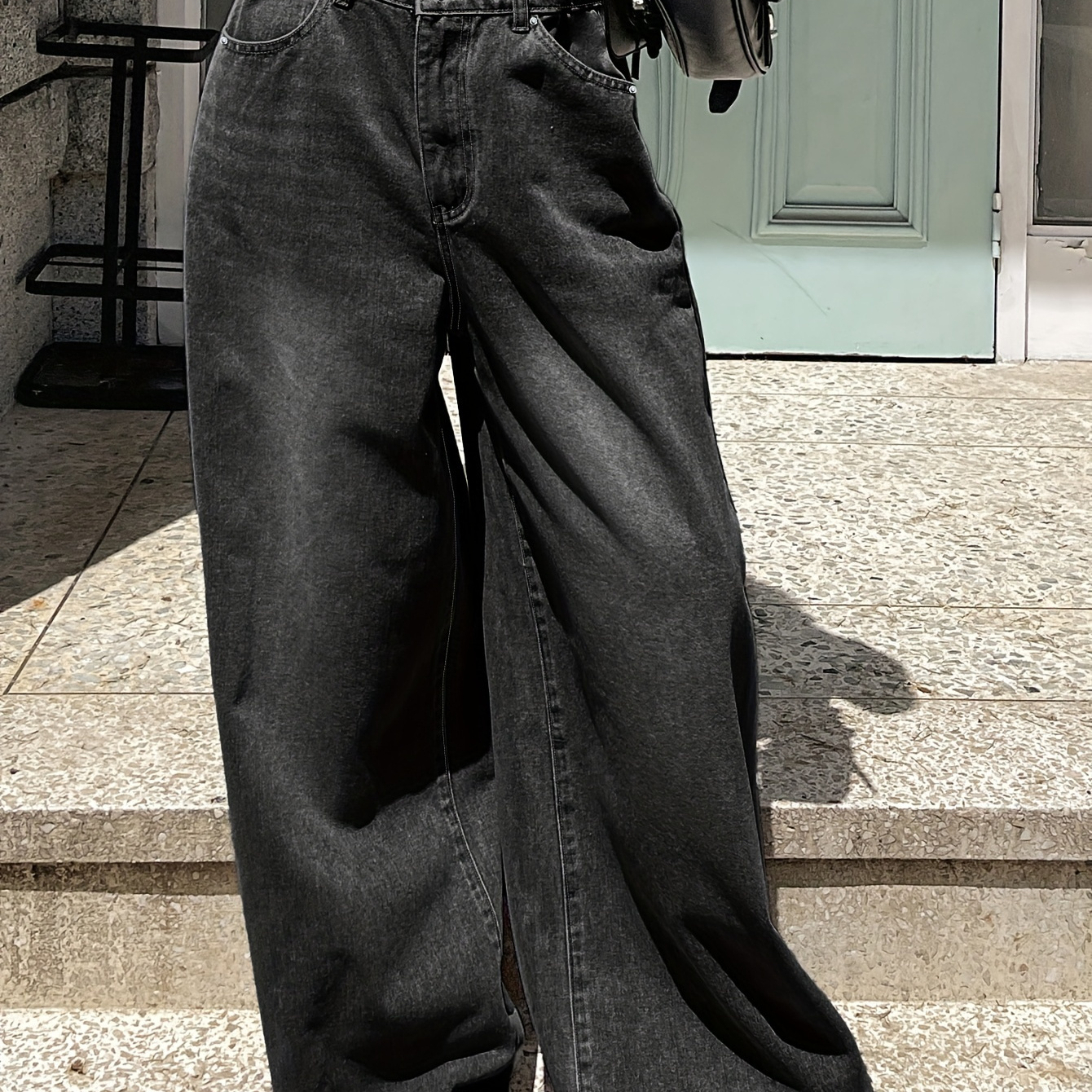 

1pc Women's - Leg , , , Non-stretch , Straight-leg Pants For /summer/