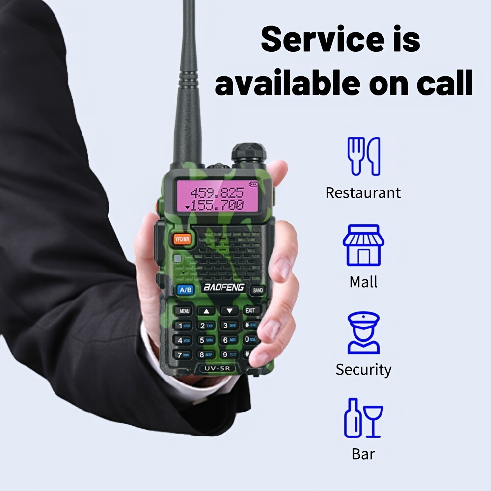 Pack BaoFeng UV-5R High Power Tri-Power Portable Two-Way Radio 3800mAh Battery with 42.5 Inch ABBREE Tactical Antenna - 4