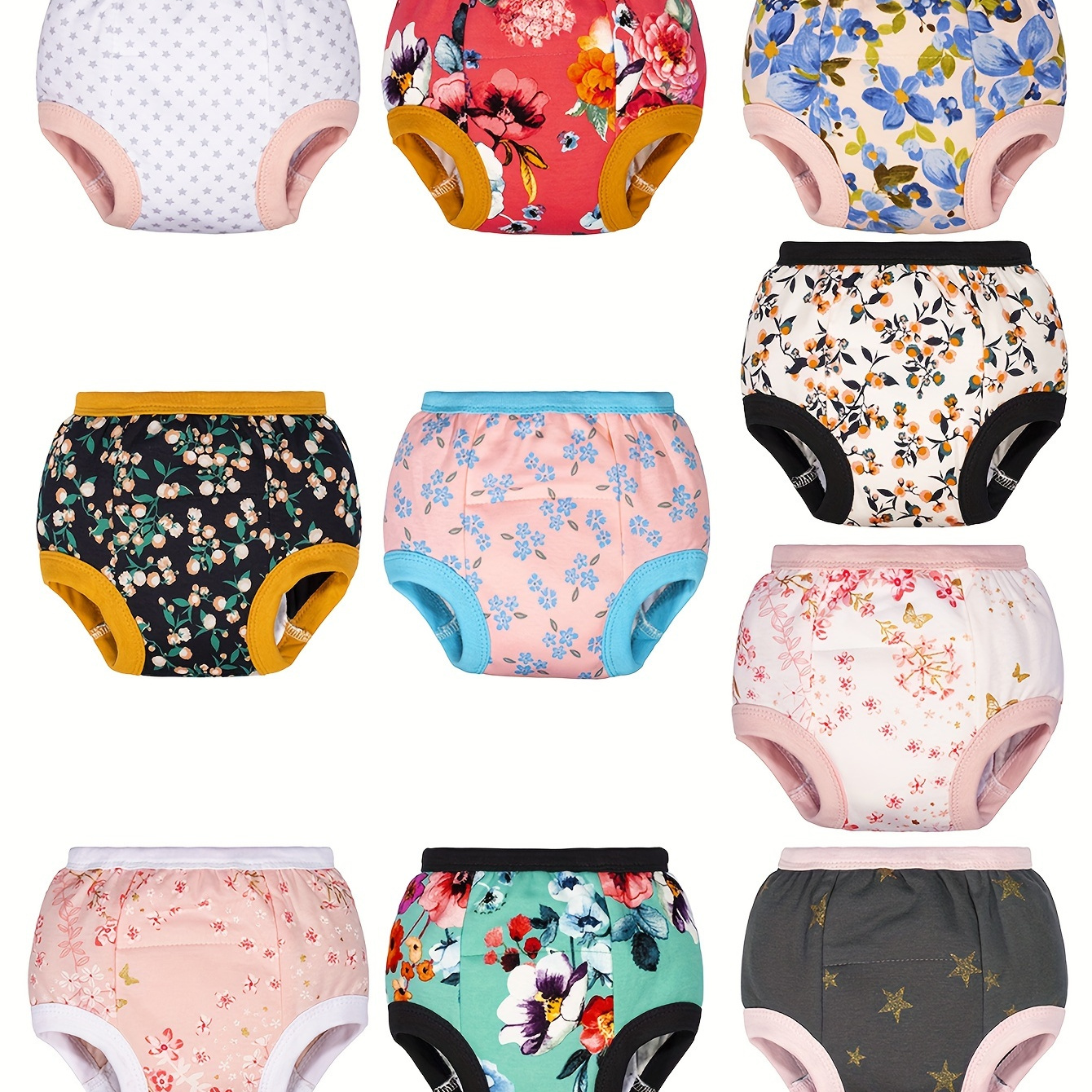 

10 Pack Baby Girls Training Underwear For Toddler 100% Cotton Training Pants Soft And Absorbent