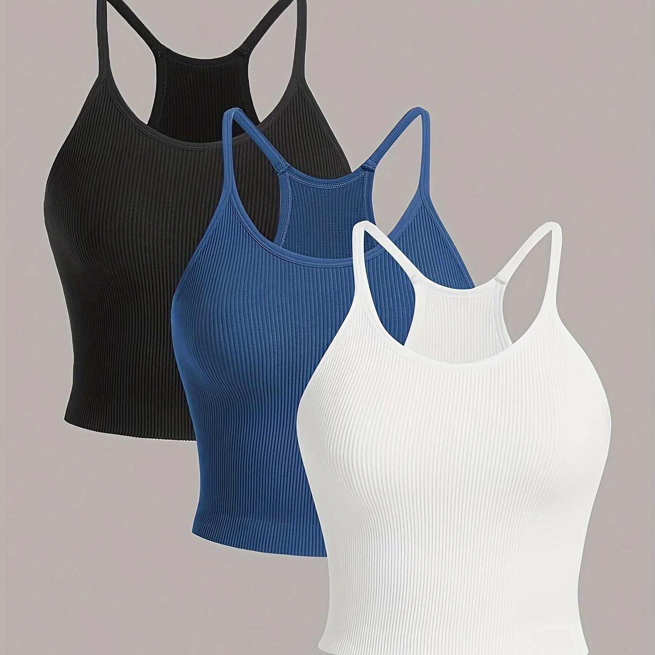 

Women's 3pcs Seamless Sports Tank Tops - , Stretchy & Breathable For Yoga, Gym Workouts & Outdoor Activities