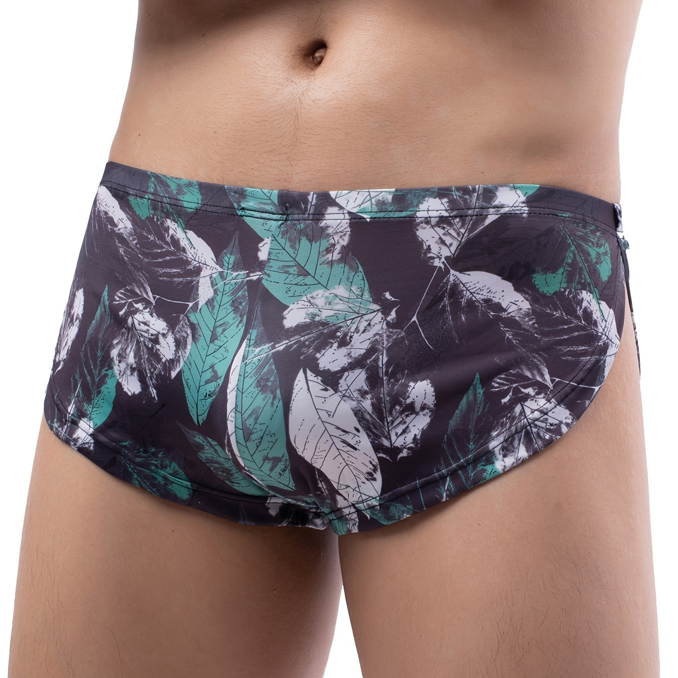 

1pc Men's Tropical Print Fashion Sexy Low Waist Boxer Briefs Shorts, Arro Pants, Sports Trunks, Breathable Comfy Stretchy Boxer Trunks, Men's Underwear