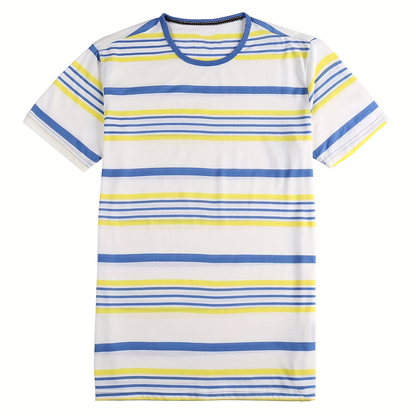 

Men's Striped Tee, With Cool And Simple Stripes, Comfy And Breathable Fabric. It's All About That Stylish Vibe, Perfect For A Casual Look.