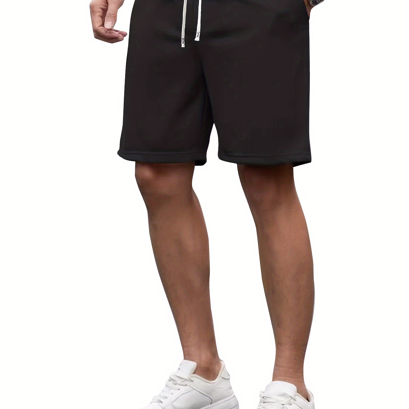 

Solid Color Sports Shorts With Drawstring And Pockets, Casual And Comfy Shorts For Men's Summer Basketball And Workout Wear