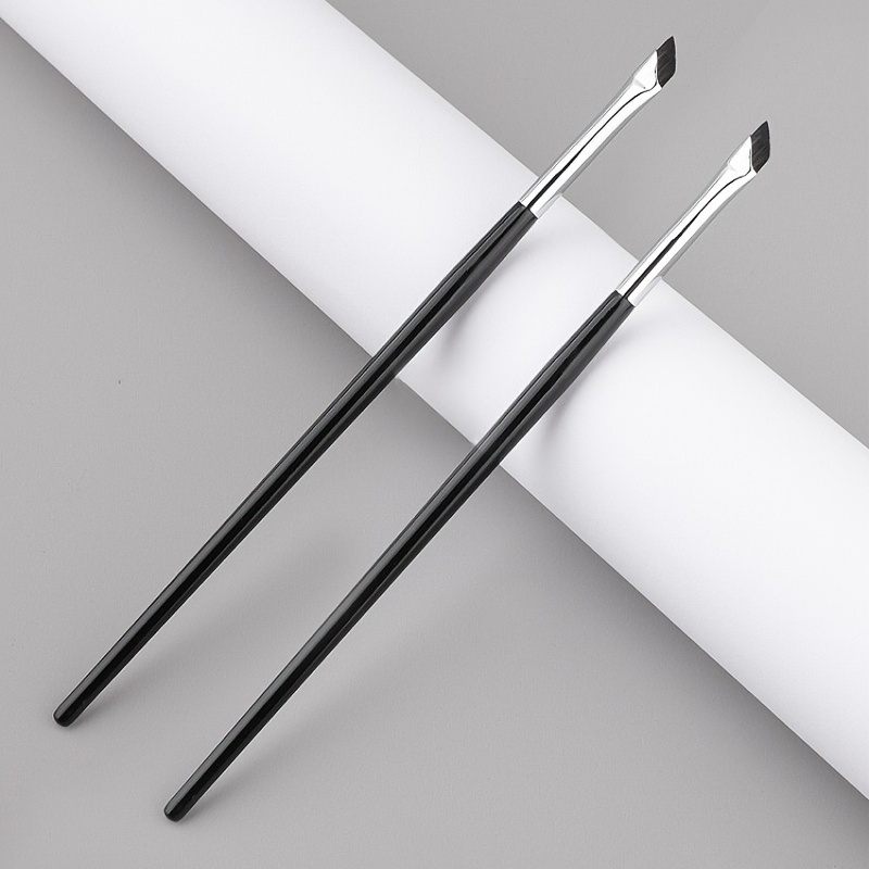 3Pcs Angled Eyebrow Eyeliner Brush Double-Ended Thin Ultra Fine Point Bent  Gel E