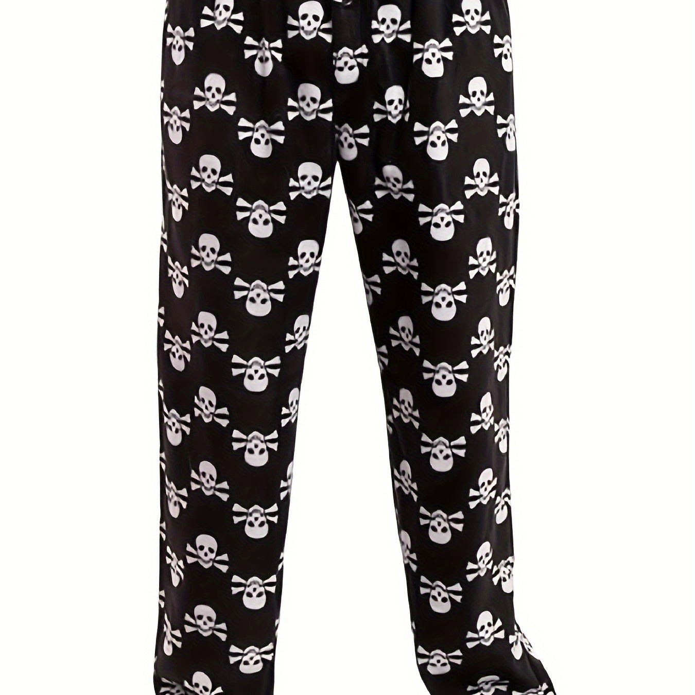 

Men's Skull Pattern Casual Comfy Pants, Loose Stretchy Home Pajamas Bottom
