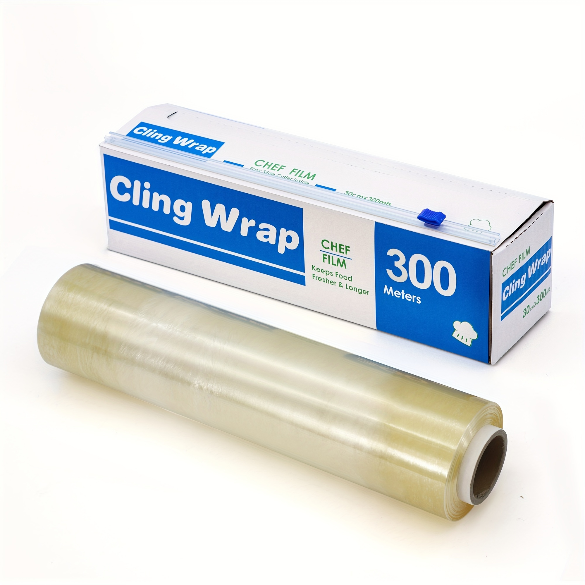 Kitchen Cling Wrap Plastic Food Wrap With Slide Cutter Bpa - Temu