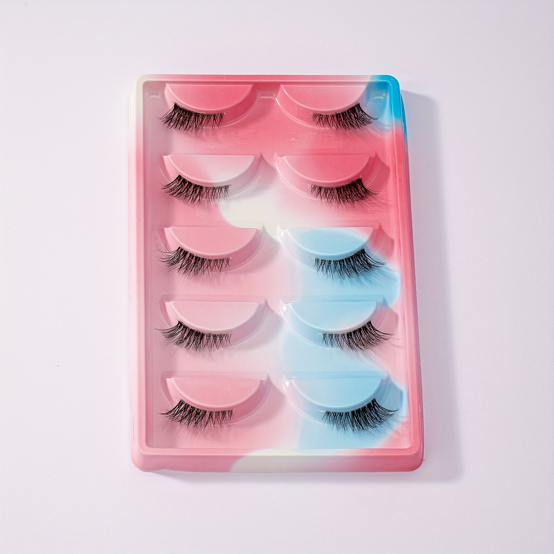 

5 Pairs Natural Look Semi-eye Transparent Stalk False Eyelashes For Cosplay And Makeup