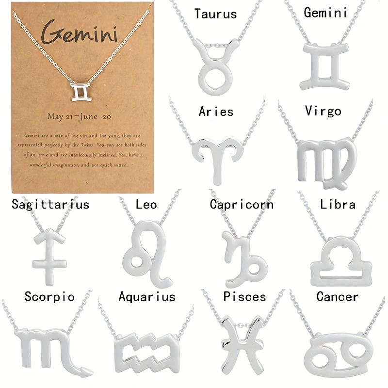 

1pc 12 Astrological Zodiac Star Signs Pendant Necklace