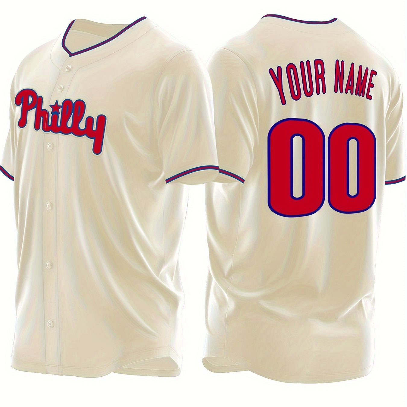 

Custom Men's Baseball Jersey - Personalize & Number, Embroidered V-neck, Breathable Polyester, Sports & Casual Wear, Sizes S-3xl, Baseball Jersey, Customizable, Embroidered, Sports