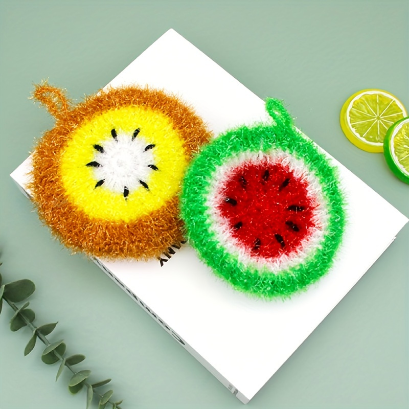 4Pcs Dish Cleaning Sponges, Cute Fruit-Shape Thickened Kitchen Sponge,  Multifunctional Wipe Decontamination Lightweight Cleaning Dishes Sponge  Washing