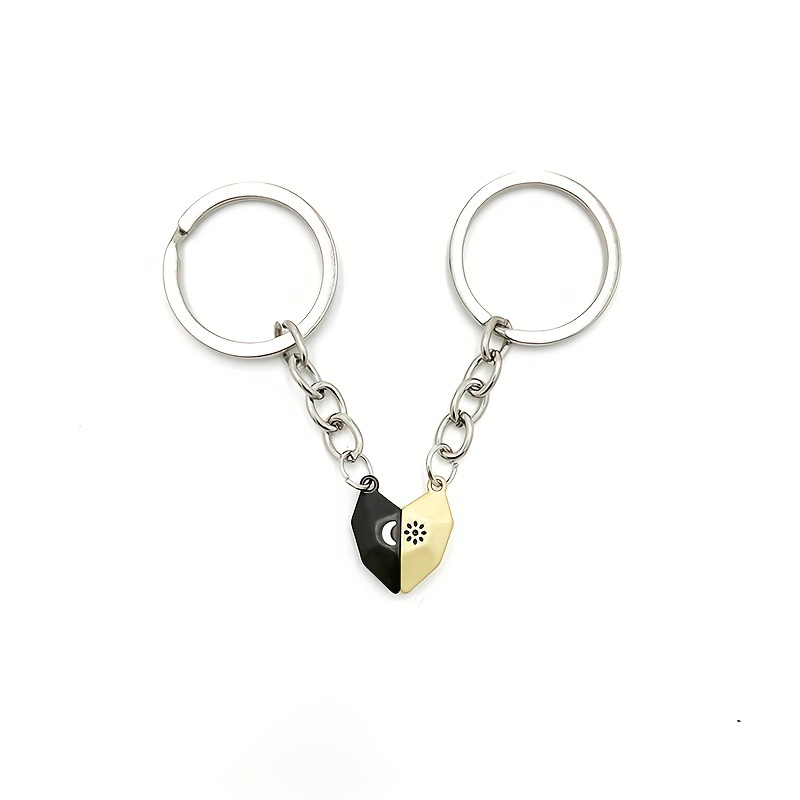 Sun Moon Magnet Couple Lover Keychain Valentines Day Gift - Temu