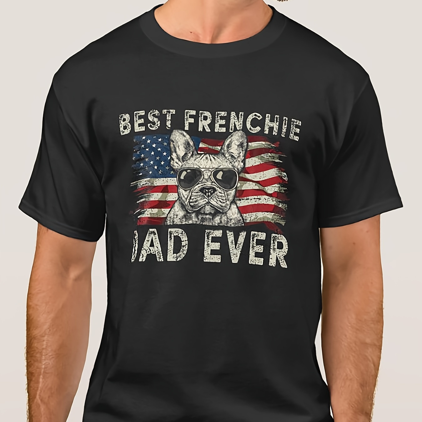 

Mens Best Frenchie Dad Ever Vintage French Bulldog T-shirt 16196 Funny Men's Short Sleeve Graphic T-shirt Collection Black Zz