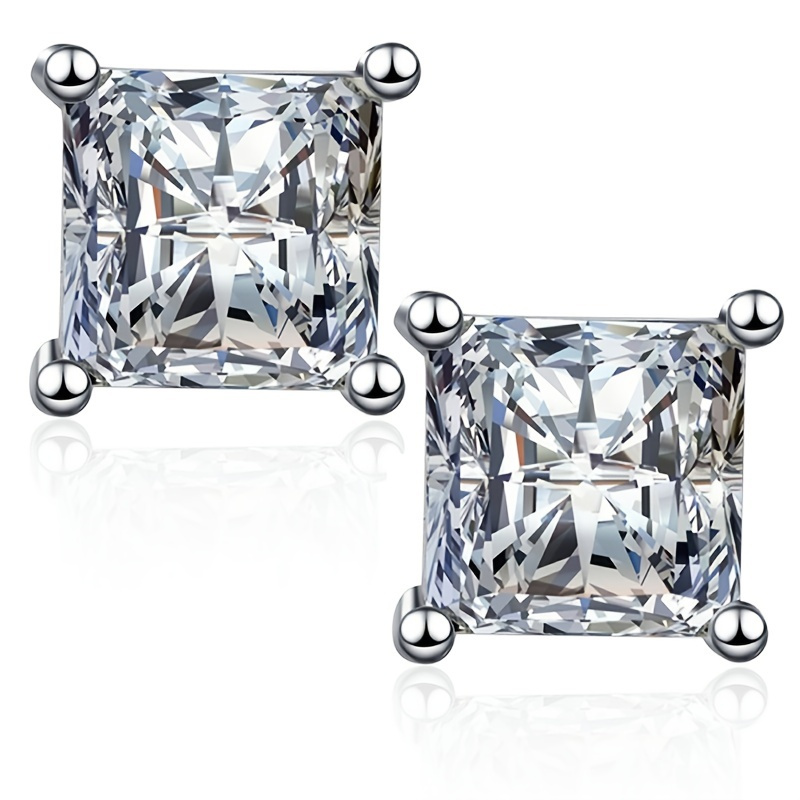 

0.5/1ct Moissanite Stud Earrings 925 Sterling Silver Brilliant Earrings For Men And Women, Ideal Choice For Gifts