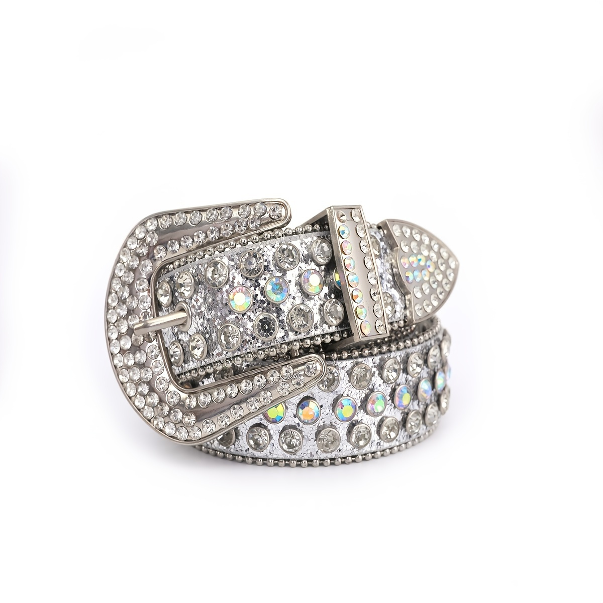 Creative Belt Ring White Rhinestone Belt Women's Hand - Temu