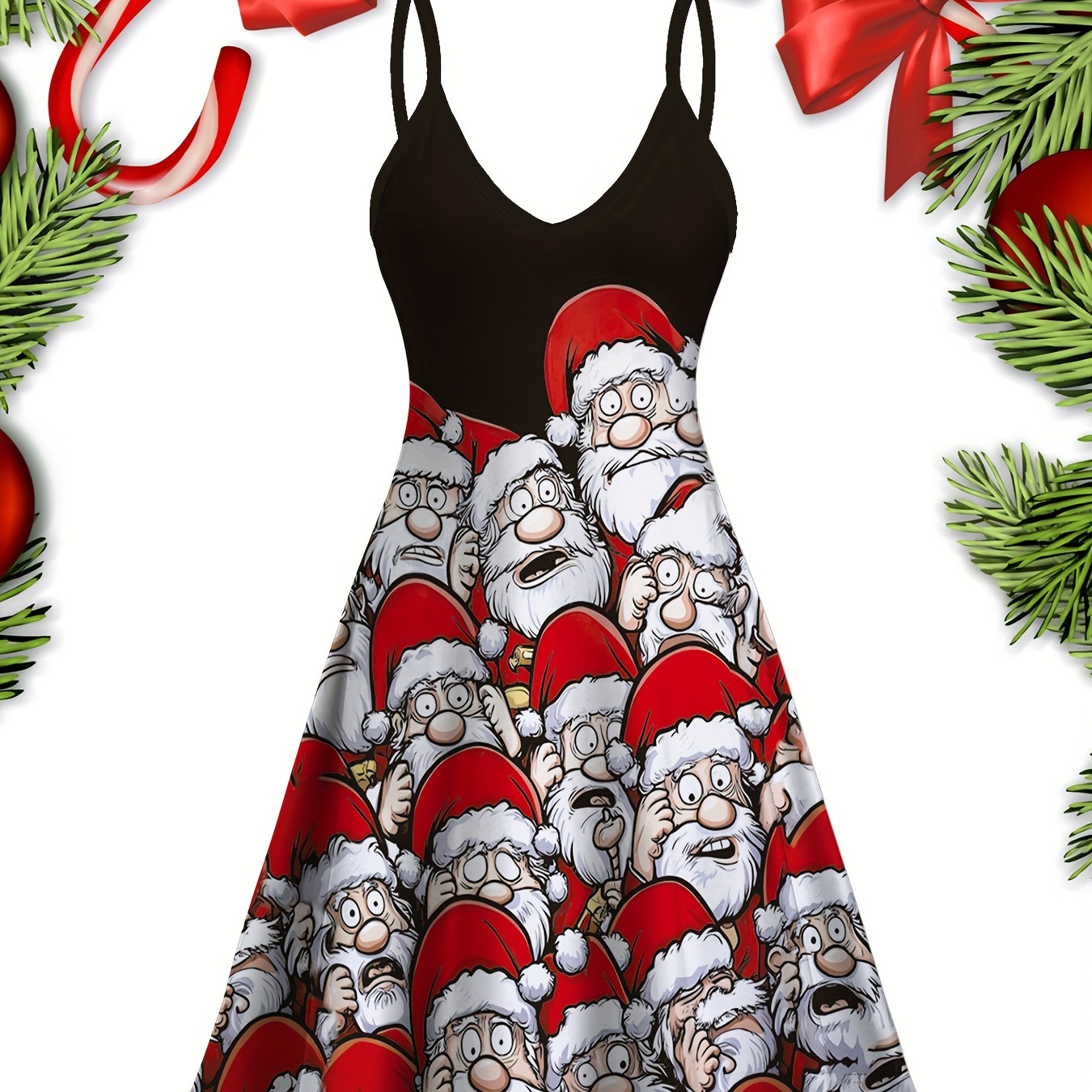 

Women's Christmas A- , V- Sleeveless , Polyester , For Adults