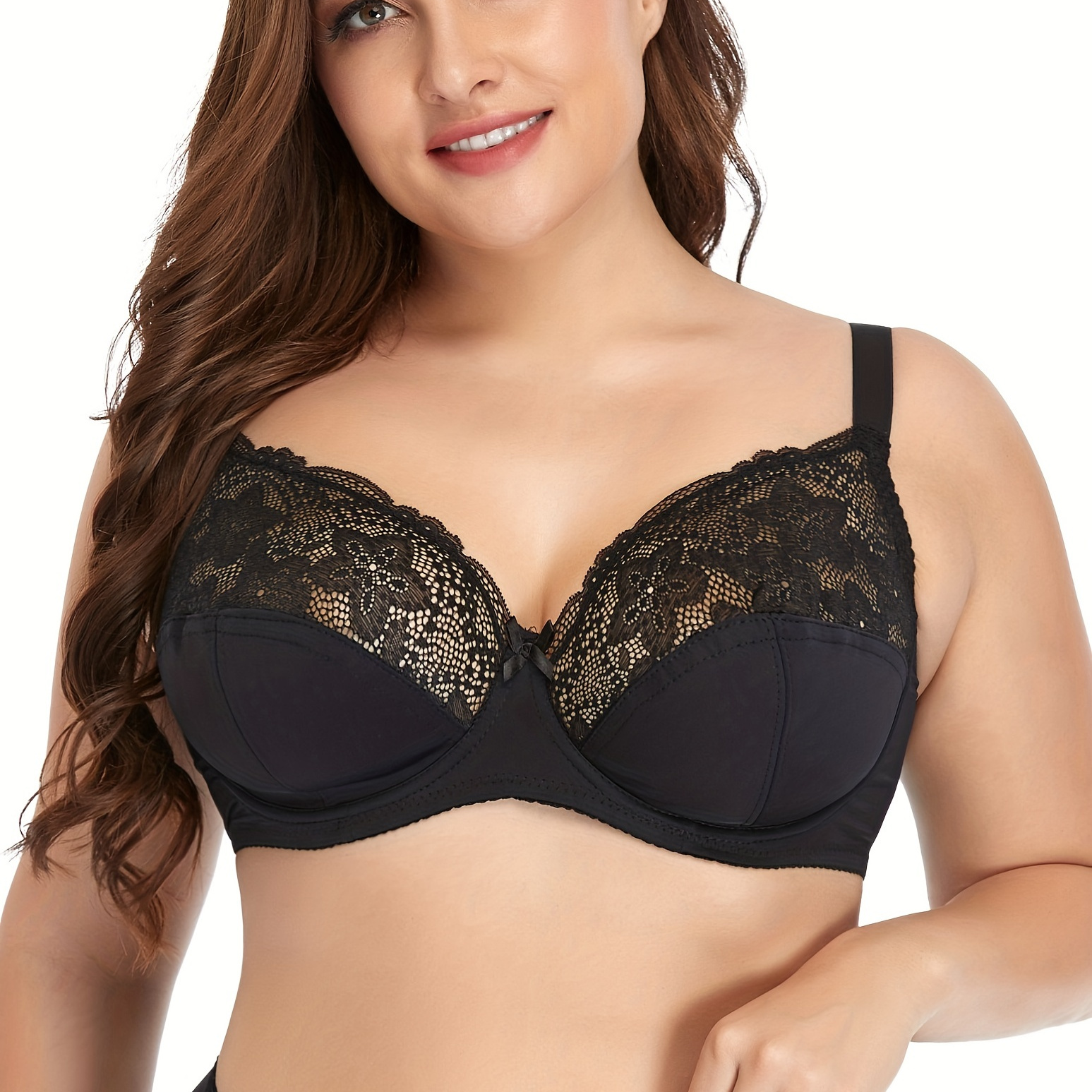 Women's Wireless Bra Plus Size Full Coverage Jacquard Charm Bra Unlined  Comfort Lift Up Shaping Cups Everyday Wear Bras, 01#black, X-Large : :  Clothing, Shoes & Accessories