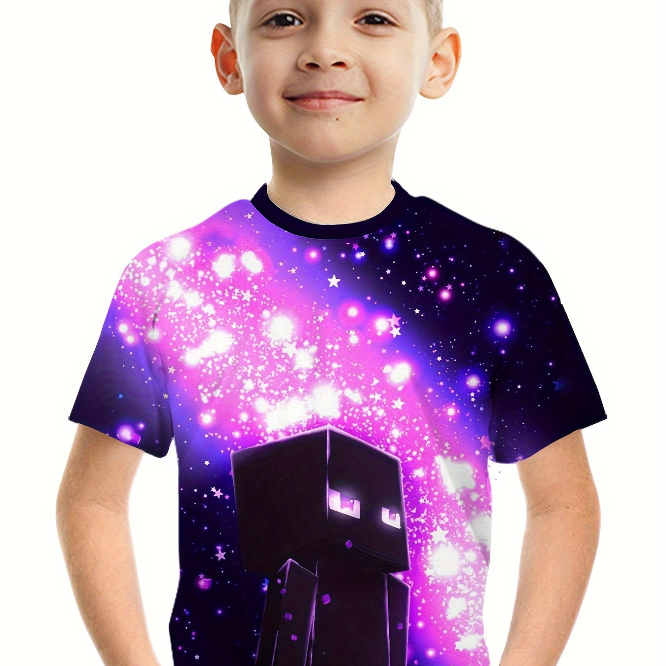 

Novelty Building Blocks 3d Print T-shirt, Tees For Boys, Casual Short Sleeve T-shirt For Summer Spring Fall