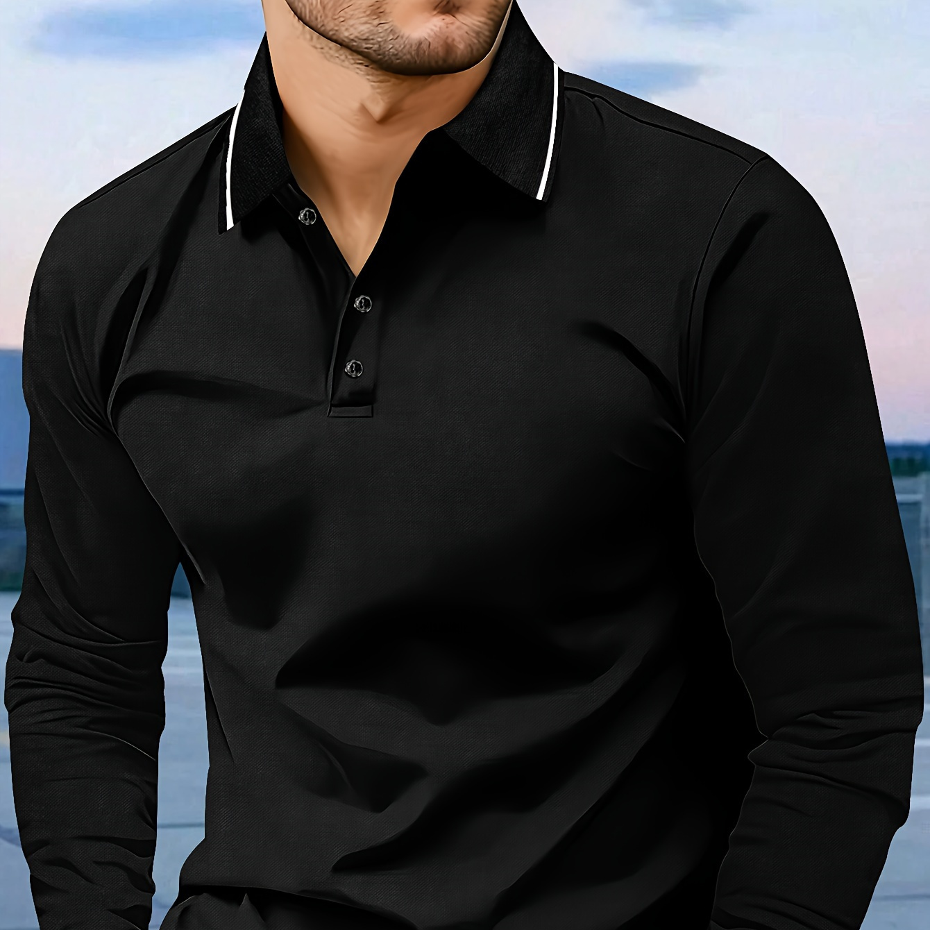 

Men's Casual Long Sleeve Lapel Shirt, Breathable Comfortable Top For Fall/winter, 400g Comfortable Fabric