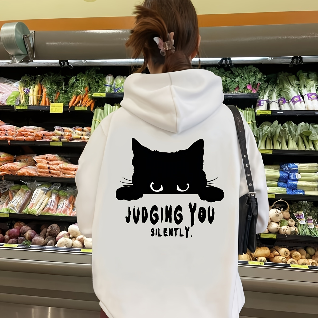 

Print Hoodie For Women - Casual Drawstring Pullover With Pockets, Spring & Fall