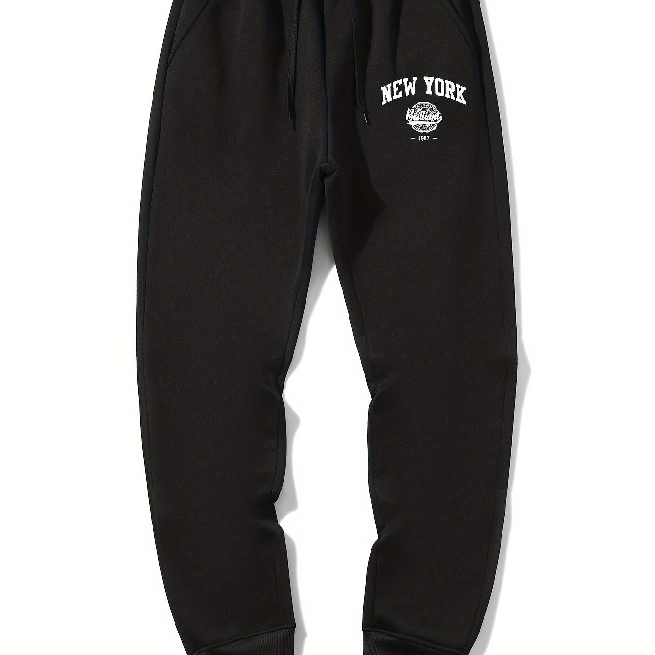

Fashionable Men's New York Print Drawstring Casual Sports Loose Trousers, Suitable For Outdoor Sports, Comfortable And Versatile