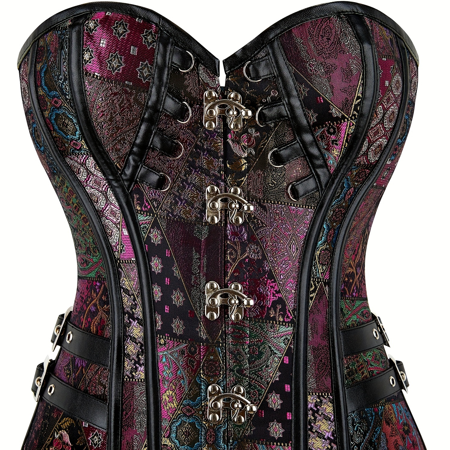 

[1pc Steampunk Gothic Corset] 1pc Vintage Gothic Steampunk Corset For Women, Polyester Woven Fabric, 280g/m², Lace-up Back, Court Style, Adult Slimming Waist , Halloween Costume Accessory