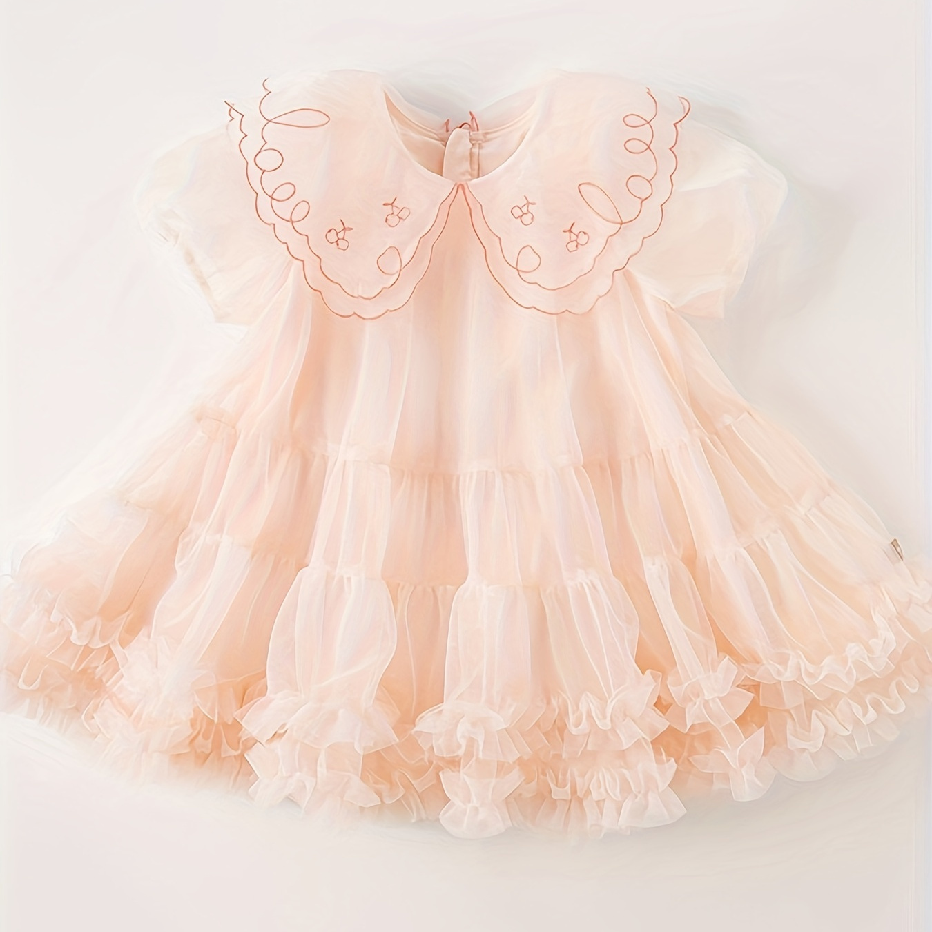 

Dave&bella Girls Shawl Collar Princess Dress Elegant Fluffy Princess Dress For Birthday Summer