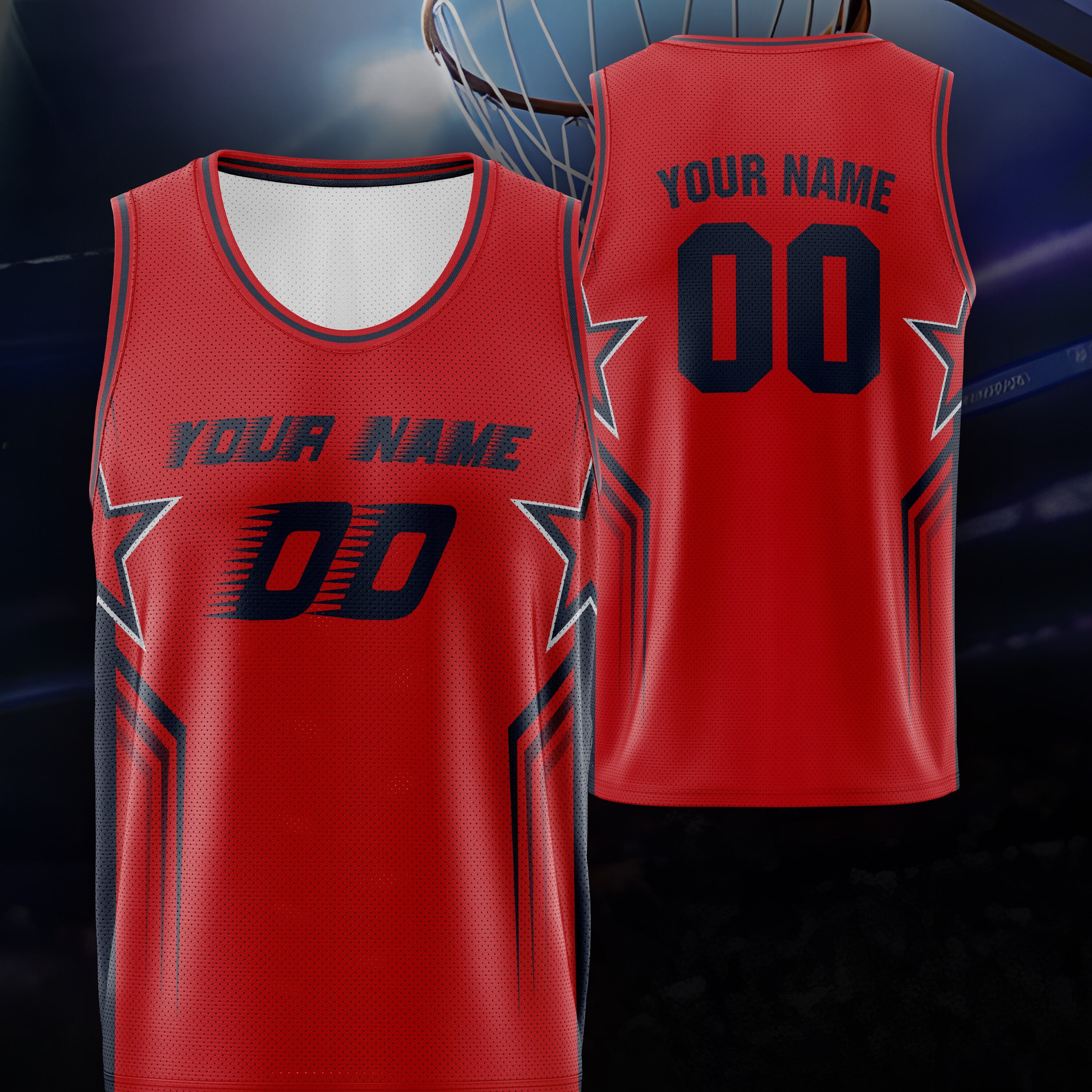 

Customized Name And Number Print Tank Top, V-neck Breathable Basketball Sportswear, Personalized Clothing For Training & Competition